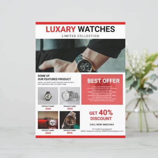 Modèle de circulaire de promotion de produit (Debout devant)