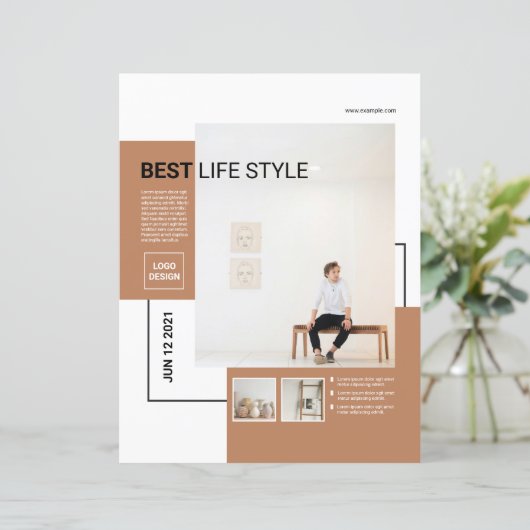 Modèle de circulaire minimum | Propre et moderne (Debout devant)