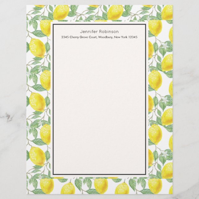 Modèle de citrons jaunes avec feuilles vertes (Devant)
