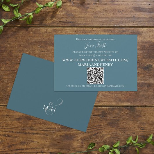 Modèle de code QR de réponse d'invité bleu simple
