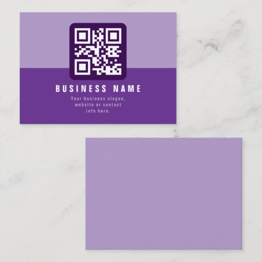 Modèle de code QR moderne modifiable | Purples (Devant / Derrière)