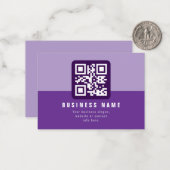 Modèle de code QR moderne modifiable | Purples (Devant/Arrière en situation)