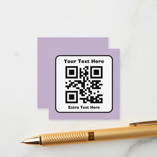 Modèle de code QR numérisable avec texte modifiabl (Devant/Arrière en situation)