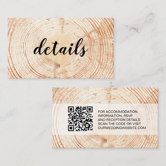 Modèle de code QR pour les détails de mariage rust (Devant / Derrière)