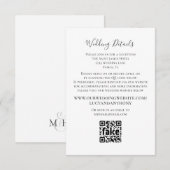 Modèle de code QR pour les détails de mariage simp (Devant / Derrière)