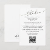 Modèle de code QR pour les détails de mariage simp (Devant / Derrière)