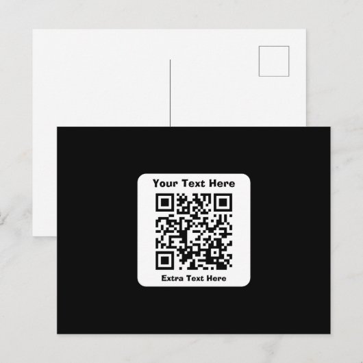Modèle de code QR scannable avec texte modifiable (Devant / Derrière)