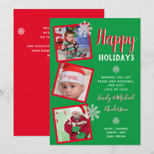 Modèle de collage de photos de Noël Invitation sal