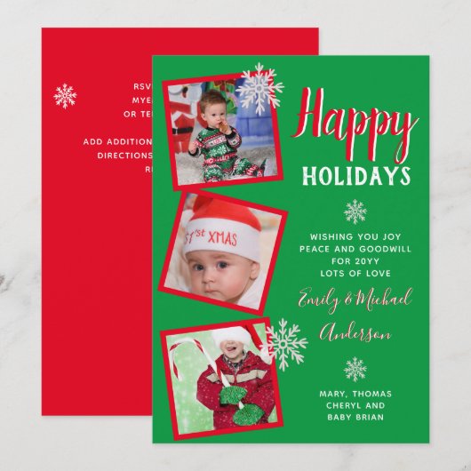 Modèle de collage de photos de Noël Invitation sal (Devant / Derrière)