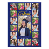 Modèle de collage photo Félicitations diplômé Bleu (Devant)