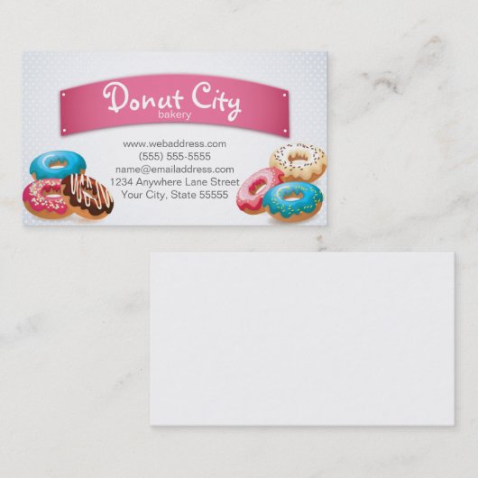 Modèle de conception de carte de visite de beignet (Devant / Derrière)