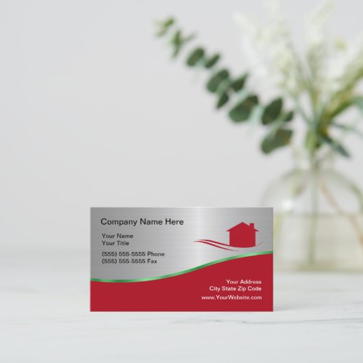 Modèle de conception de Carte de visite immobilier (Debout devant)