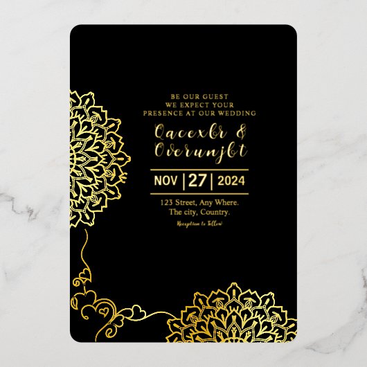 Modèle de conception de carte d'invitation de luxe (Recto)
