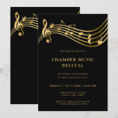 Modèle de concert de notes de musique Invitation é (Devant / Derrière)