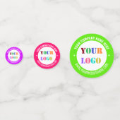 Modèle de confettis de fête avec logo et code QR p (Devant)