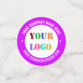 Modèle de confettis de fête avec logo et code QR p (Petit recto)