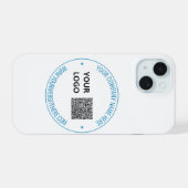 Modèle de coque iPhone avec texte et logo QR code (Verso Horizontal)