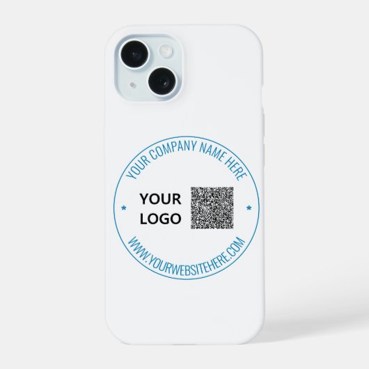 Modèle de coque iPhone avec texte et logo QR code (Verso)
