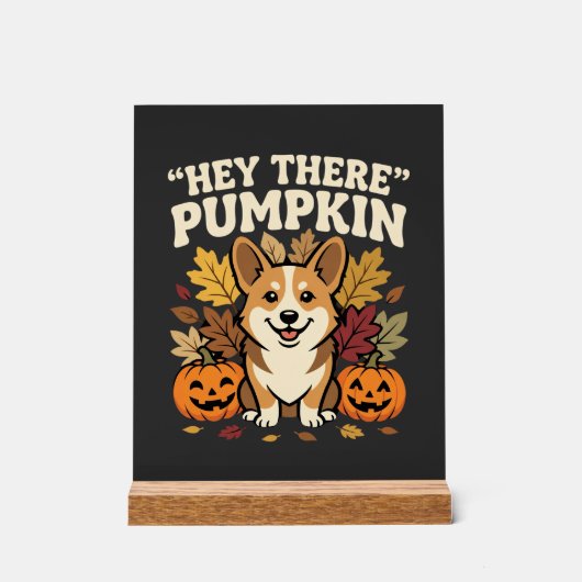 Modèle de Corgi Halloween Hey There Pumpkin (Recto)