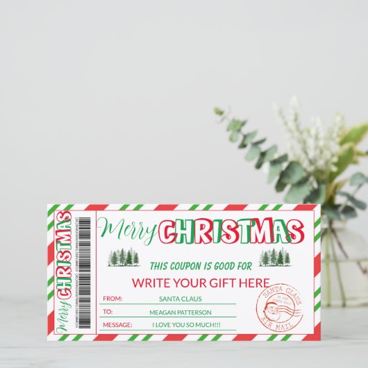 Modèle de coupon de Noël modifiable (Debout devant)