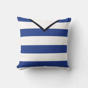Modèle de coussin de rayures bleues de Jersey de