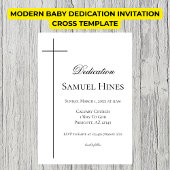 Modèle de croix pour invitation de dédicace de béb