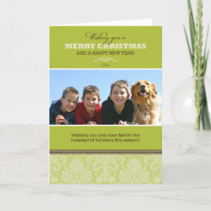 Modèle de Damas Carte de vacances de famille perso