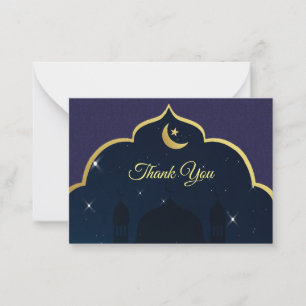 Modèle de Damas islamique Carte de remerciements