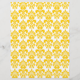 Modèle de Damas Vintage jaune et blanc 2