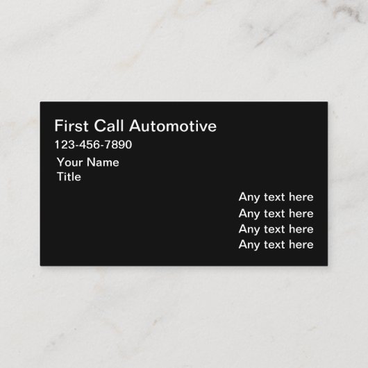 Modèle de design Carte de visite automobile (Dos)