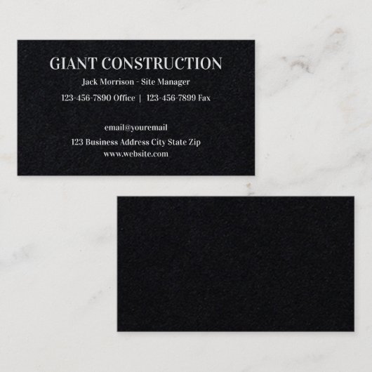 Modèle de design Carte de visite épais de construc (Devant / Derrière)