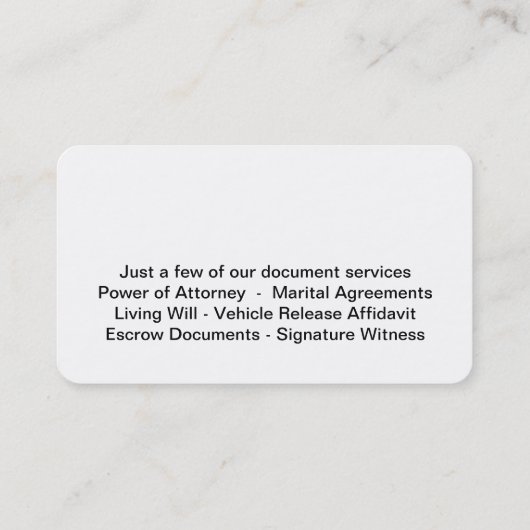 Modèle de design Carte de visite notaire classique (Dos)