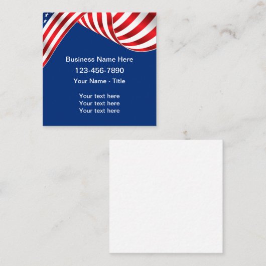 Modèle de design Carte de visite patriotique améri (Devant / Derrière)