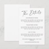 Modèle de détails de mariage à typographie script (Devant / Derrière)