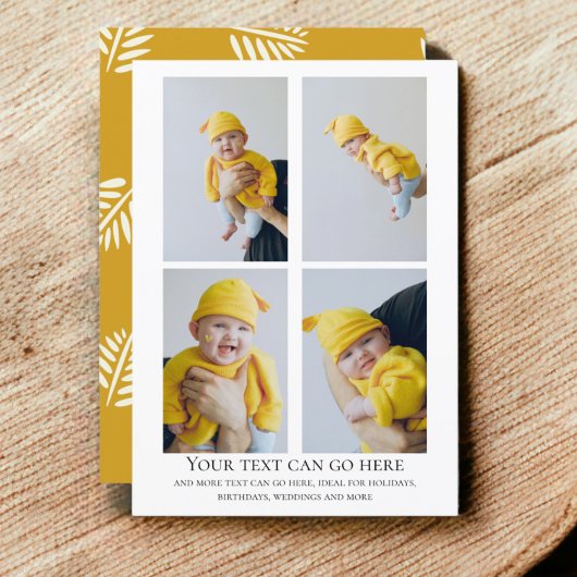 Modèle de dos à motif de 4 photos et feuilles