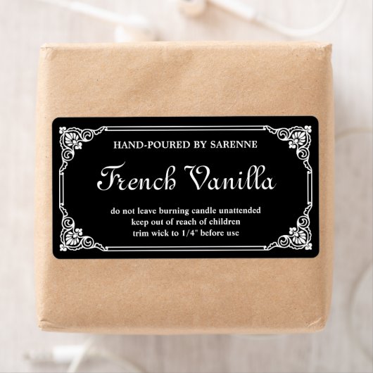 Modèle de Étiquette de bougie frontalière français (En situation)