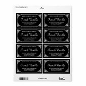 Modèle de Étiquette de bougie frontalière français (Feuille entière)