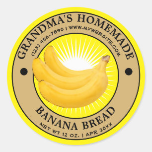 Modèle de Étiquette de pain de banane maison vinta