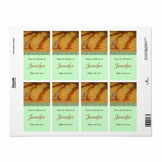 Modèle de étiquette de produits faits maison (Feuille entière)