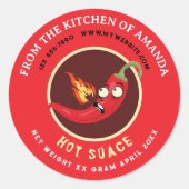 Modèle de Étiquette de sauce chaude maison rétro (Devant)