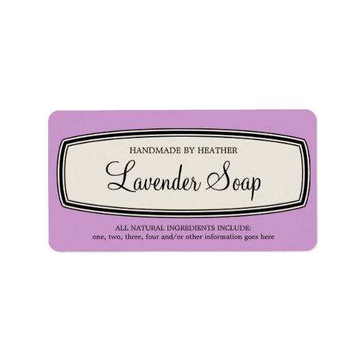 Modèle de Étiquette de savon vintage (Devant)