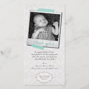 Modèle de faire-part de bébé de note de Merci