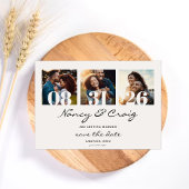 Modèle de faire-part de date avec collage de photo