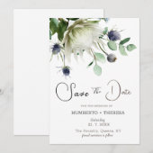 Modèle de faire-part de date avec des fleurs de ch (Devant / Derrière)