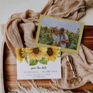 Modèle de faire-part de date de EMELIA Sunflower