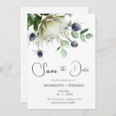 Modèle de faire-part de date de fleurs de chardon (Devant / Derrière)