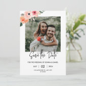Modèle de faire-part de date de mariage à photo fl (Debout devant)
