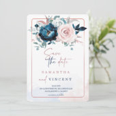 Modèle de faire-part de date de mariage en or rose (Debout devant)