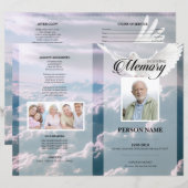 Modèle de faire-part de décès Ange (Devant / Derrière)