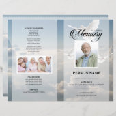 Modèle de faire-part de décès Ange (Devant / Derrière)